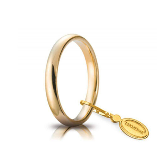 Fede Nuziale Comfort 3 mm Oro Giallo UNOAERRE
