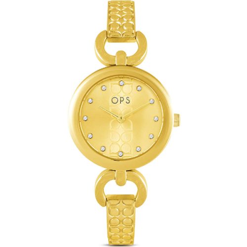 Orologio Dorato Donna OPS Indici Brillanti