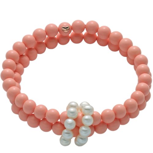 Bracciale Corallo Rosa Perle MILUNA