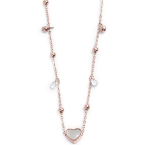 Collana Cuore Rose Gold da Donna MARLU' con Strass Pendenti