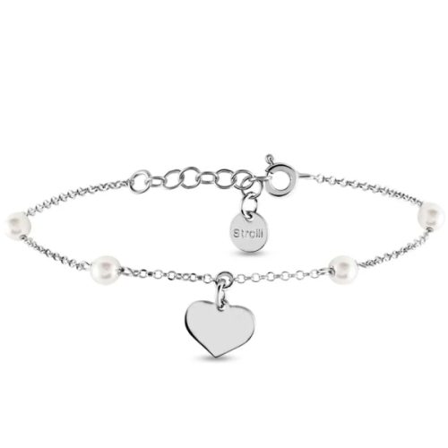Bracciale in Argento e Perle da Donna STROILI Pendente Cuore