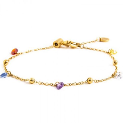 Bracciale Dorato da Donna MARLU' con Pendenti Brillanti
