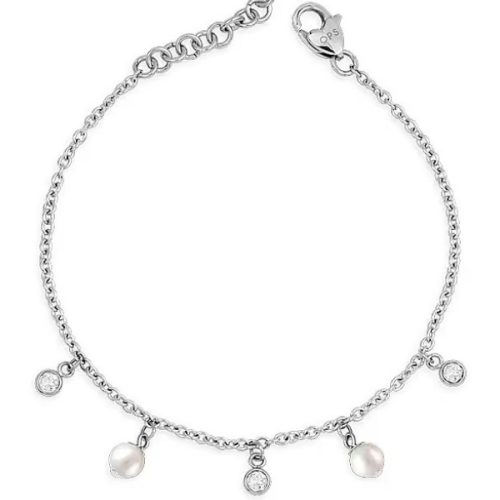 Bracciale da Donna in Acciaio OPS Pendenti Perline e Brillantini