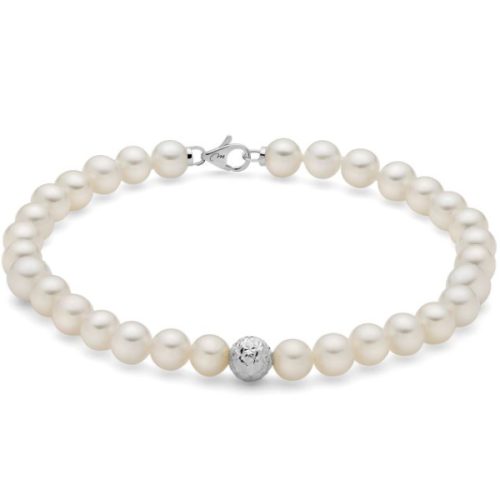 Bracciale Perle Sfera Oro Bianco MILUNA