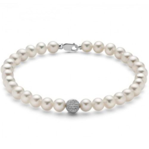 Bracciale Perle Sfera Oro Bianco MILUNA