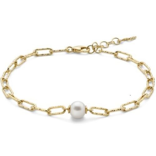 Bracciale Dorato in Argento MILUNA con Perla