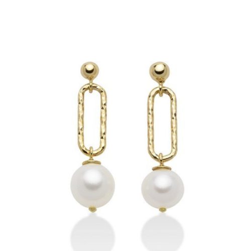 Orecchini Pendenti in Argento Dorato MILUNA con Perle