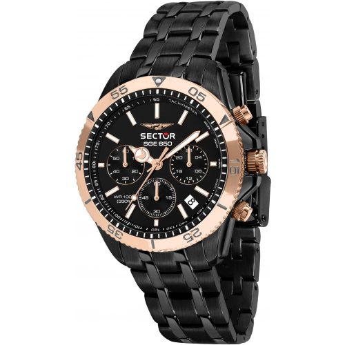Orologio Nero Cronografo da Uomo SECTOR R3273962004 Vetro Zaffiro