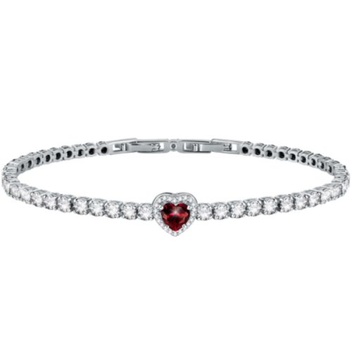 Bracciale Tennis In Argento con Cuore Rubino MORELLATO