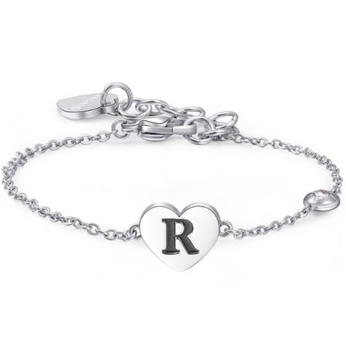 Bracciale Cuore Iniziale "R" da Donna S'AGAPO'