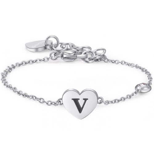 Bracciale Cuore Iniziale "V" da Donna S'AGAPO'