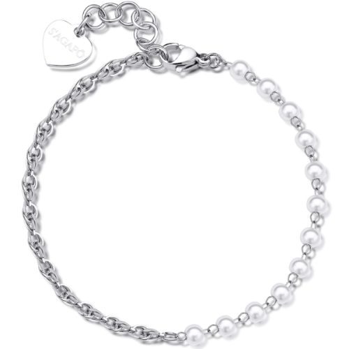 Bracciale da Donna in Acciaio e Perle S'AGAPO'