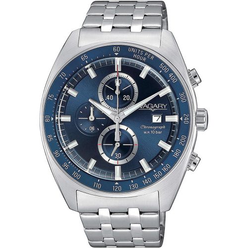 Orologio Cronografo da Uomo VAGARY Quadrante Blu