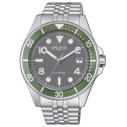 Orologio da Uomo VAGARY Cinturino Jubileè, Ghiera verde