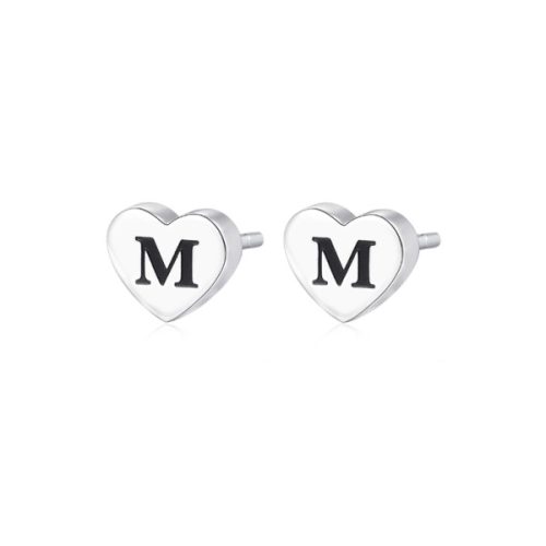 Orecchini Cuore Iniziale "M" da Donna S'AGAPO'
