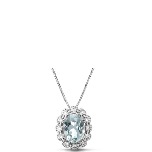 Collana Acquamarina e Brillanti LUCCIOLE