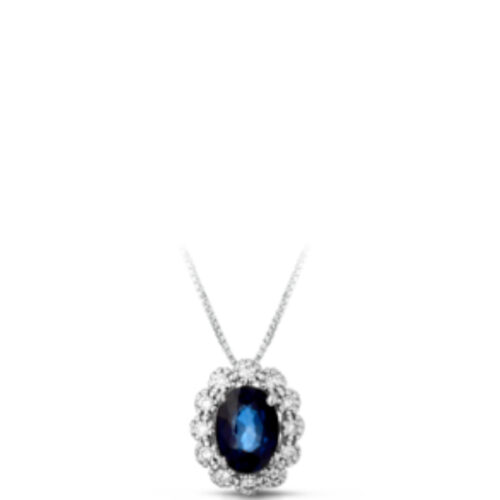 Collana Zaffiro Contorno Brillanti LUCCIOLE