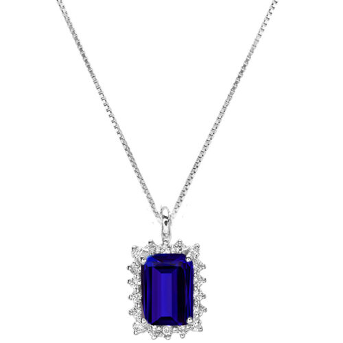 Collana Zaffiro Contorno Brillanti SAMPERY