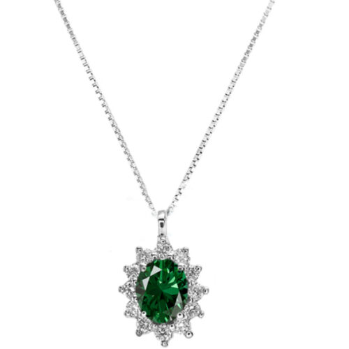 Collana Smeraldo Contorno Brillanti SAMPERY