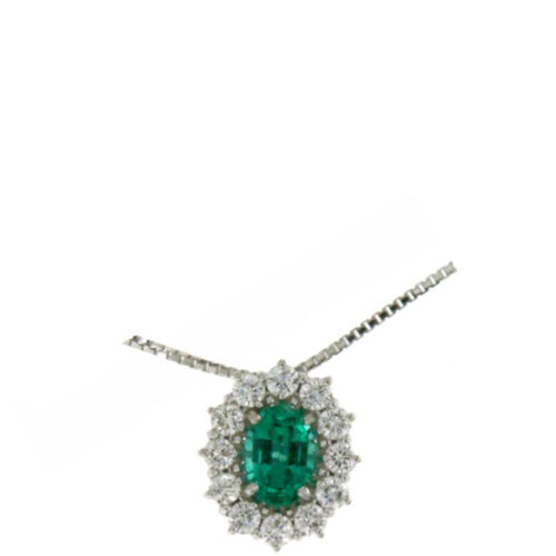 Collana Smeraldo Contorno Brillanti MIRCO VISCONTI