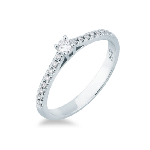 Anello Solitario Contorno Brillanti MIRCO VISCONTI
