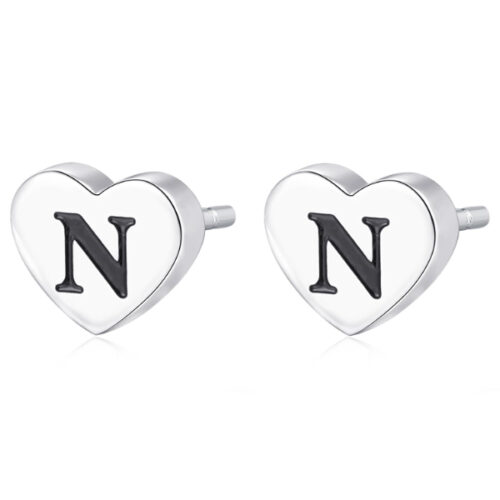 Orecchini Cuore Iniziale "N" Donna S'AGAPO'