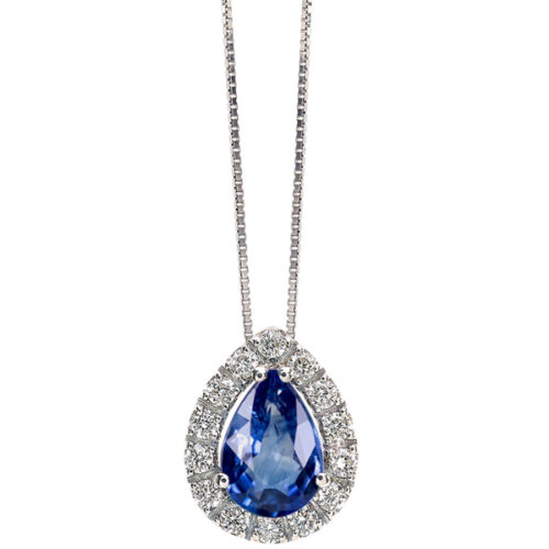 Collana Zaffiro Contorno Brillanti BIBIGI'