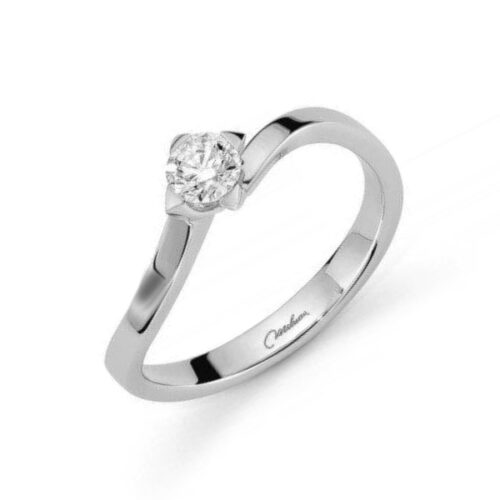 Anello Solitario in Platino MILUNA