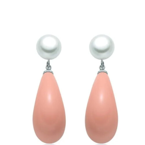 Orecchini Pendenti Corallo Rosa MILUNA