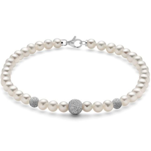 Bracciale Perle Sfere Oro Bianco MILUNA
