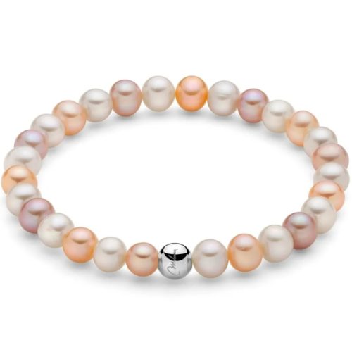 Bracciale Argento Perle Multicolor MILUNA
