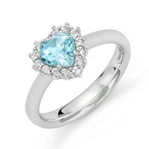 Anello Cuore Argento Topazio MILUNA