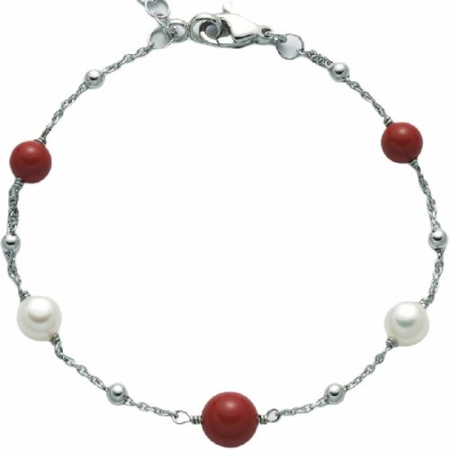 Bracciale Argento Pasta Corallo MILUNA