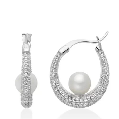 Orecchini Perla Contorno Brillanti MILUNA