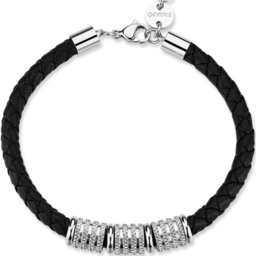 Bracciale Uomo Acciaio Pelle S'AGAPO'