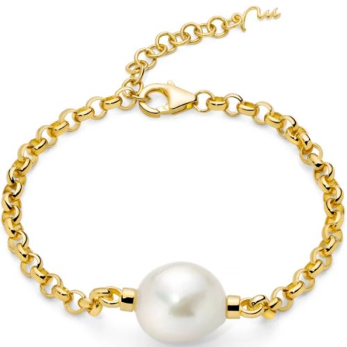 Bracciale Argento Dorato Perle MILUNA